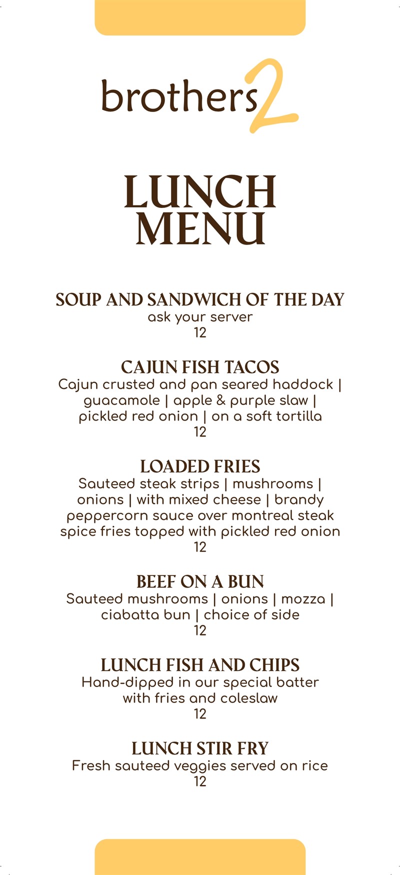 Lunch Menu